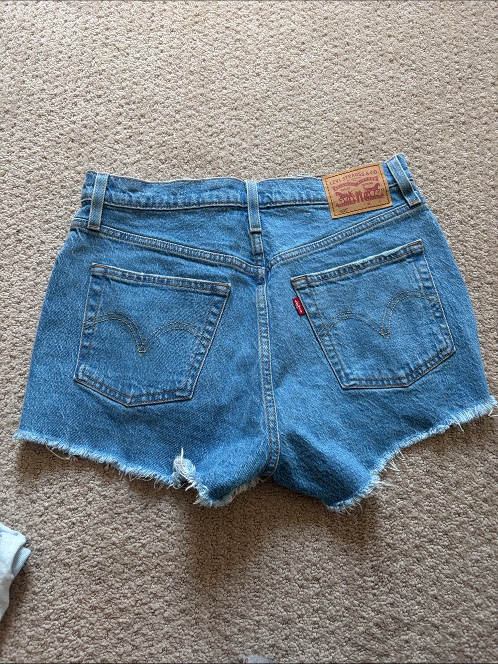 Levi's Light Blue Denim Cutoff Shorts with Frayed Hem